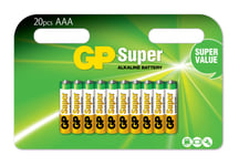 20-pack GP Super Alkaline AAA-batteri, 24A/LR03