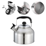 2.8L Induction Stove Top Whistling Kettle Tea Coffee with Heat Resistant Handle Stainless Steel for Home Office Cafe