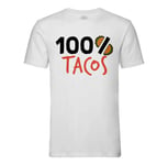 T-Shirt Homme Col Rond 100% Tacos Street Food Mexique France