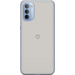 Motorola Moto G31 Transparent Mobilskal Grått hjärta