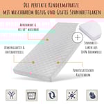 Kids Collective Barnmadrass 80x160 cm med tvättbart överdrag vit med påslakan