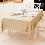 PETTI Artigiani Italiani - Nappe de Table, Nappe de Cuisine, en Coton, Motif cœurs Beige, 12 Places (140 x 240 cm), 100% fabriqué en Italie.