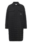 Long Quilted Utility Coat Tunn Rock Black Calvin Klein Jeans