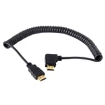 Gaoominy 90 Degree Right Angled HDMI to HDMI Stretch Spring Cable for HDTV DVB DVD PC 1.2m