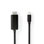 Nedis Mini Displayport-kabel | DisplayPort 1.4 | Mini DisplayPort Han | HDMI ™ -kontakt | 48 Gbps | Nikkel belagt | 2.00 m | Rund | PVC | Sort | Blister