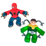 BANDAI - Heroes of Goo JIT Zu - Figurine d'action Marvel - Pack de 2 Spiderman VS DR Octopus Multicolore CO41378