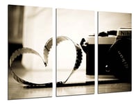 Tableau Moderne Photographique, Impression sur bois, Appareil photo Nikon Vintage, bobine photographique de l'amour, 97 x 62 cm, ref. 26516