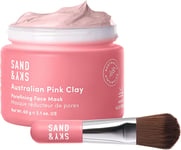 Sand & Sky Australian Pink Clay Mask Set - Pink Clay Face Mask & Facial Brush Ap