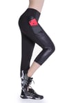 EAST HONG Women’s Yoga Leggings Sports Gym Running Leggings Capri 3/4 Trousers with Pockets (177-24-1, XL)