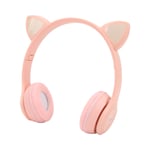 (Pink) Wireless Headphones 400mAh Battery Clear Sound Cute Cat Ear Design