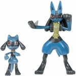 Bandai - Pokémon - Pack évolution Riolu & Lucario - Figurine Riolu 5cm + Figurine Lucario 10cm - JW2776