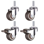 M8 gängad stång gummhjul för handvagn, arbetsbänk, möbelhjul, 1,5 tum, gängdiameter: 8 mm, längd 20 mm, 2 st