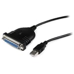 StarTech.com Câble Adaptateur de 1.80m USB vers 1 Port Parallèle DB25 pour Imprimante - 1x USB A Mâle - 1x DB-25 Femelle (ICUSB1284D25)