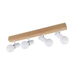 4 Spot Wall Flush Ceiling Light Colour Brown White Shade Bulb E27 4x60W