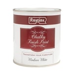 RUSTINS 250ML CHALKY FINISH PAINT QUICK DRY FURNITURE WAX WINDSOR WHITE