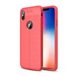 Apple iPhone XS Max Leather Texture Case Red
