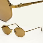 Emporio Armani 1997 Vintage Sunglasses Mens Womens Hexagon Bronze 032-S 906/29