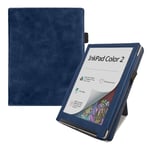 PocketBook InkPad Color 2 Origami Konstläder Fodral med Stativfunktion & Rem - Blå