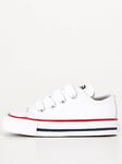 Converse Chuck Taylor All Star Leather Ox Infant Plimsoll - White, White, Size 3