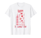 St Saint George's Day Kids Happy England Flag Illustrated T-Shirt
