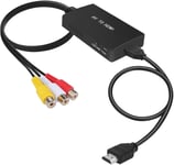 Adaptateur RCA vers HDMI, Convertisseur AV HD 1080P pour PC Portable Xbox PS4 PS3 TV Set Top Box Blu-ray Camera DVD