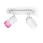 Philips Hue Fugato White and Colour Ambiance Smart Twin Ceiling SpotLight Bar LED [GU10] with Bluetooth, White. Works with Alexa, Google Assistant and Apple HomeKit.