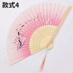 Big Bargain Store with Tassel for Dancing,Wedding Party,Wall Decoration Folding Fans Chinese Style Folding Bamboo Hand Held Fan Hollow Carved pink