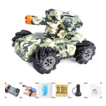 TIM-LI Remote Control Tanks That Shoot - 2.4Ghz 360° Drift Stunt Car Truck Toy with Gesture Sensor Watch, Multiplayer Competition Game Toy,Green