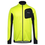 GORE WEAR Men's Long-sleeved Running Shirt, R3, Partial GORE WINDSTOPPER, Neon Yellow/Black, XXL