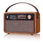 RETRO D1 Vintage DAB/FM Radio Wireless Speaker | Bedside Alarm Clock with