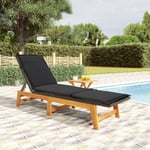 Bain de soleil Moderne - Transat - Fauteuil de jardin relax avec table Résine tressée et bois massif d'acacia Chic-708325