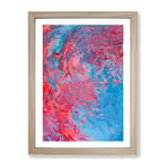 Driving Into The Elements Abstract Framed Print for Living Room Bedroom Home Office Décor, Wall Art Picture Ready to Hang, Oak A2 Frame (64 x 46 cm)