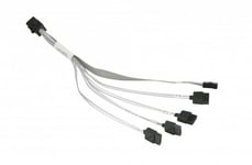 Supermicro - Sata/Sas-Kabel - Med Sidoband - 4-Vägs - 4X Mini-Sas Hd (Sff-8643) (Hane) Till Sata, Sidoband (Hona) - 20 Cm