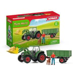 schleich 42608 FARM WORLD Tractor with Trailer Playset for ages 3+