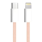 apm Cable iPhone USB C, Chargeur iPhone [Certifié Apple MFi], Nylon Tressé Rose, Cordon USB C Charge Rapide, Connecteur Lightning, Ultra Durable, Pour iPhone 14/13/12.., iPad, AirPod, (1M), 600410