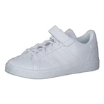 adidas Grand Court Elastic Lace and Strap Sneaker, FTWR White/FTWR White/Grey One, 37 1/3 EU