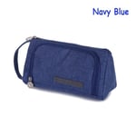 1pc Pencil Case Pen Bag Storage Box Navy Blue