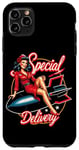 Coque pour iPhone 11 Pro Max Vintage Girl on a Nuclear Bomb Ride Livraison spéciale