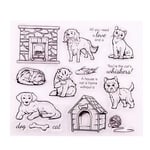 Pet Furry Friend Labrador Dog Cat Fire Place Dog House Clear Stamps for Card Making Decoration and DIY Scrapbooking