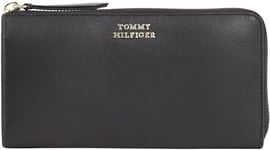 Tommy Hilfiger Portefeuille Femme Hilfiger Leather Lrg Za Grand, Noir (Black), Taille Unique