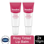 2x Vaseline LipTherapy Rosy Tinted LipBalm For Instant Softness & Pink Hint, 10g