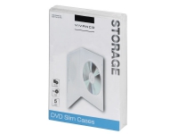 Vivanco DVD SLIM 5C, DVD-fodral, 5 diskar, Transparent, 190 mm, 136 mm, 35 mm
