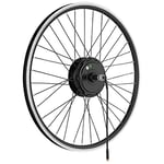 windmeile | E-Bike Moteur moyeu Roue d'obstacle, rayonnée, Noir, 26', 48V/500W, E-Bike, vélo électrique, Pedelec