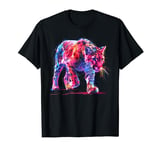 fierce rainbow cougar mountain lion prowling puma animal art T-Shirt