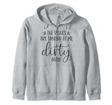 Dirty Dishes Stare-Down Kitchen Humor Humorous Present Zip Hoodie