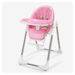 WGXQY Adjustable, Folding, Baby High Chair -Adjustable Seat with 5 Different Positions - High Chairs with Removable Tray, Wipe Clean, Comfortable Baby Cushion,A