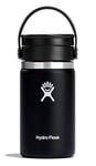 HYDRO FLASK - Travel Coffee Flask 354 ml (12 oz) - Vacuum Insulated Stainless Steel Travel Mug with Leak Proof Flex Sip Lid - BPA-Free - Wide Mouth - Black