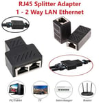RJ45 Ethernet Cable Splitter Y Coupler LAN Network Patch Connector 2 Way Adapter