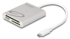 Delock USB-C 3.2 Gen1 Kortlæser - SD/MicroSD/CF - Grå