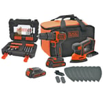 Black + Decker Cordless Hammer Drill & Mouse with Batteries